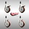 Service Caster 5 Inch 316SS Maroon Poly Swivel 1-3/8 Inch Stem Caster Lock Brake SCC, 2PK SS316TTLEX20S514-PPUB-MRN-2-S-2-138 - alternate 2